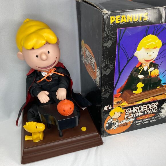 Halloween Peanuts Shroeder Playing Piano Linus & Lucy Gemmy, Orig Box - Picture 3 of 8